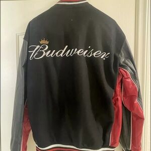 NASCAR Budweiser Men's Black and Red Jacket Dale JR
